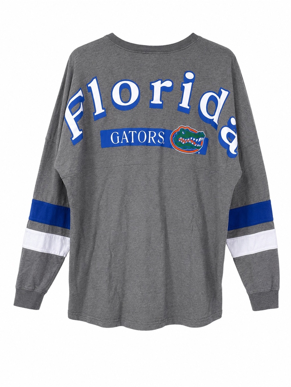 Florida Gators Spirit Jersey Gray Long Sleeve Unisex NCAA Oversized Graphic Tee - Picture 2 of 2